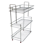 Anubhav Janni Ss L Shape Multipourpose Trolly Stainless Steel Multipurpose Kitchen Rack Storage Shelf Cutlery Storage Rack/Dish Rack Basket Boxes Utensils Dishes Plates Home (Pack Of 1 Pcs)