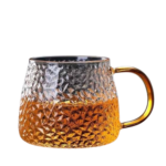Anubhav Janni Golden Handle Coffie Mug 440 Ml Borosilicate Glass Cup Coffee Tea With Crystal For Lemon Coffee Tea Milk Green Tea Herbal Tea Lemon Home Coffee Tea Milk Green (Pack Of 1 Pcs)