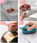 Anubhav Janni 3 In 1 Liquid Adding Brush Plastic Washing Pot Kitchen Household Dish Cleaning Clothes Shoes Pots Pans Kitchen Bathtub Tile Dishwasher Safe Bathroom (Pack Of 1 Pcs) - Image 5