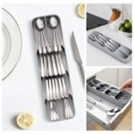 Anubhav Janni Spoon Tray Spoon Stand Utensils Organiser Plastic Compact Cutlery Organizer Racks Holders Kitchen Knife Fork Storage Holder Cutlery Tray Drawer Dish Rack (Pack Of 1 Pcs) - Image 6