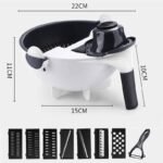Anubhav Janni 9 In 1 Multi Function Rotate Vegetable Cutter Plastic In Multifunction Magic With Drain Basket Shredder Potato Slicer Kitchen Tool Blades Chopper Veggie Shredder (Pack Of 1 Pcs) - Image 2