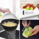Anubhav Janni 9 In 1 Multi Function Rotate Vegetable Cutter Plastic In Multifunction Magic With Drain Basket Shredder Potato Slicer Kitchen Tool Blades Chopper Veggie Shredder (Pack Of 1 Pcs) - Image 6