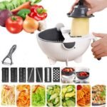 Anubhav Janni 9 In 1 Multi Function Rotate Vegetable Cutter Plastic In Multifunction Magic With Drain Basket Shredder Potato Slicer Kitchen Tool Blades Chopper Veggie Shredder (Pack Of 1 Pcs) - Image 7