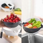 Anubhav Janni 9 In 1 Multi Function Rotate Vegetable Cutter Plastic In Multifunction Magic With Drain Basket Shredder Potato Slicer Kitchen Tool Blades Chopper Veggie Shredder (Pack Of 1 Pcs) - Image 8