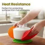 Anubhav Janni Kitchen Silicone Trivets Mat Mats Hot Mats For Dining Table Mat Utensils Heat Resistant Non Slip Trivet Mats Food Grade Silicon (Set Of 4 Pcs) - Image 3