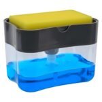 Anubhav Janni Soap Pump Dispenser For Dishwasher Liquid Sponge Holder Free Sponge Dish Kitchen Sink Countertop Bathroom Accessories With Items Dish Organiser Kitchen Wall   (Pack Of 1 Pcs)