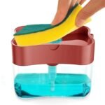 Anubhav Janni Soap Pump Dispenser For Dishwasher Liquid Sponge Holder Free Sponge Dish Kitchen Sink Countertop Bathroom Accessories With Items Dish Organiser Kitchen Wall   (Pack Of 1 Pcs) - Image 2
