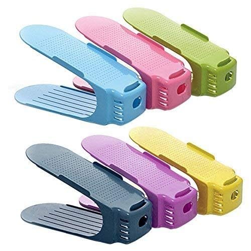 Anubhav Janni Plastic Adjustable Shoes Slots Shoe Organizer Space Saver Double Deck Rack For Closet Organization Heel Collector Holder Webline (Pack Of 2 Pcs) Anubhav Janni Plastic Adjustable Shoes Slots Shoe Organizer Space Saver Double Deck Rack For Closet Organization Heel Collector Holder Webline (Pack Of 2 Pcs) - Image 1