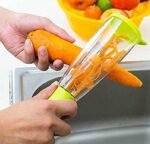 Anubhav Janni Vegetable Peeler With Container With Peel Catcher Abs Plastic And Stainless Steel Smart Multifunctional Fruit For Kitchen Container Dishwasher Safe  (Pack Of 1 Pcs) - Image 2
