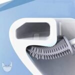 Anubhav Janni Silicone Toilet Brush With Self Adhesive Wall Hook Holder Anti Drip Non Slip Long Handle Quick Easy Cleaning Bathroom Cleaner Swestern Indian Toilets Bathroom (Pack Of 1 Pcs) - Image 2