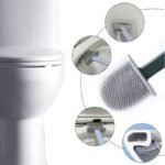 Anubhav Janni Silicone Toilet Brush With Self Adhesive Wall Hook Holder Anti Drip Non Slip Long Handle Quick Easy Cleaning Bathroom Cleaner Swestern Indian Toilets Bathroom (Pack Of 1 Pcs) - Image 5