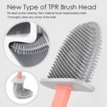 Anubhav Janni Silicone Toilet Brush With Self Adhesive Wall Hook Holder Anti Drip Non Slip Long Handle Quick Easy Cleaning Bathroom Cleaner Swestern Indian Toilets Bathroom (Pack Of 1 Pcs) - Image 8