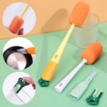 Anubhav Janni 3 In 1 Glass Cup Cleaning Brush Dish And Wine Cleaner Brushes With Long Handle Non Scratch Glasses Bottles Non Scratch Water Baby Bottle Containers Tumblers (Pack Of 1 Pcs) - Image 2