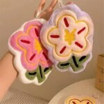 Anubhav Janni Flower Coral Hand Towels Cute Shaped Hanging Towels with Loop Soft Absorbent Kitchen Bathroom Colorful Floral Design ( pack of 1 ) - Image 7