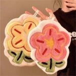 Anubhav Janni Flower Coral Hand Towels Cute Shaped Hanging Towels with Loop Soft Absorbent Kitchen Bathroom Colorful Floral Design ( pack of 1 ) - Image 8