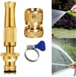 Anubhav Janni Brass Nozzle Water Spray Gun For Car Bike Window Cleaning Sprayer And Plants Gun Pipe Gold Nozzle Sprayer Globe Valve Suitable Gardening Washing (Pack Of 1 Pcs)