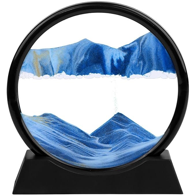 Anubhav Janni 3D Dynamic Sand Art Liquid Motion Moving Picture Round Glass Deep Sea Sandscape in Motion Display Flowing Frame for Desktop Home Office Work Decor ( pack of 1 ) Anubhav Janni 3D Dynamic Sand Art Liquid Motion Moving Picture Round Glass Deep Sea Sandscape in Motion Display Flowing Frame for Desktop Home Office Work Decor ( pack of 1 ) - Image 1