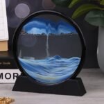 Anubhav Janni 3D Dynamic Sand Art Liquid Motion Moving Picture Round Glass Deep Sea Sandscape in Motion Display Flowing Frame for Desktop Home Office Work Decor ( pack of 1 ) - Image 7