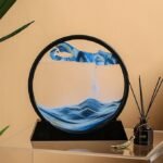 Anubhav Janni 3D Dynamic Sand Art Liquid Motion Moving Picture Round Glass Deep Sea Sandscape in Motion Display Flowing Frame for Desktop Home Office Work Decor ( pack of 1 ) - Image 8