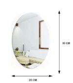Anubhav Janni Oval Shape Adhesive Mirror Sticker for Wall On Tiles Bathroom Bedroom Living Room Basin Mirror Bathroom Stickers Unbreakable Plastic ( pack of 1 )