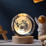 Anubhav Janni 3D Galaxy Crystal Ball Night Lamp Creative Engraved Light USB Power LED Wooden Base for Home Decoration Birthday Gift ( pack of 1 ) - Image 2