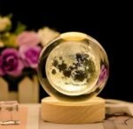 Anubhav Janni 3D Galaxy Crystal Ball Night Lamp Creative Engraved Light USB Power LED Wooden Base for Home Decoration Birthday Gift ( pack of 1 ) - Image 4