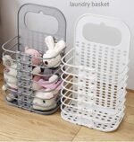 Anubhav Janni Hanging Folding Laundry Basket Wall Mounted Bathroom Mesh Toiletry Organization Washing Bathroom Bedroom Kitchen Home Office Clothes (Pack Of 1 Pcs) - Image 8