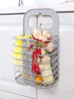 Anubhav Janni Hanging Folding Laundry Basket Wall Mounted Bathroom Mesh Toiletry Organization Washing Bathroom Bedroom Kitchen Home Office Clothes (Pack Of 1 Pcs) - Image 9