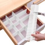 Anubhav Janni Adjustable Drawer Organizer Stretchable Interlocking Clapboard Divider Socks Tie Makeup Kitchen Dresser Bag Organisers (Pack Of 8 Pcs) - Image 3