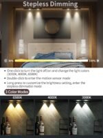 Anubhav Janni  Motion Sensor Under Cabinet LED 400mAh Battery Dimmable USB Rechargeable Closet Lamp  Wireless Stick-On for Wardrobe kitchen Stairs (Pack of 1) - Image 9