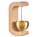 Anubhav Janni Wooden Magnetic Door Bell Chime  Brass Shopkeeper Entry Alert for Small Doors Wall Mount Classic Sound Bell Decorative Vintage Doorbell for Home Office  Store Use ( pack of 1 )