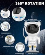 Anubhav Janni Astronaut Projector with 360° Galaxy and Star Projector Remote  Timer Space Night Light Robot Room Decor Lamp Kids ( pack of 1 ) - Image 7