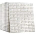 Anubhav Janni 3D Wooden Brick Wallpaper for Wall - PE Foam Self-Adhesive Stickers ( pack of 1 )