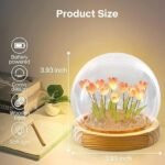 Anubhav Janni Tulip Night Light LED Decoration Lamp Glass Artificial Tulips Bedroom Flower Table Lamp Birthday Mothers Day Gifts for Girlfriend Mom Women Wife Sister Girls Flowers ( pack of 1 ) - Image 4