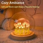 Anubhav Janni Tulip Night Light LED Decoration Lamp Glass Artificial Tulips Bedroom Flower Table Lamp Birthday Mothers Day Gifts for Girlfriend Mom Women Wife Sister Girls Flowers ( pack of 1 ) - Image 5