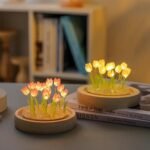 Anubhav Janni Tulip Night Light LED Decoration Lamp Glass Artificial Tulips Bedroom Flower Table Lamp Birthday Mothers Day Gifts for Girlfriend Mom Women Wife Sister Girls Flowers ( pack of 1 ) - Image 7