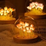 Anubhav Janni Tulip Night Light LED Decoration Lamp Glass Artificial Tulips Bedroom Flower Table Lamp Birthday Mothers Day Gifts for Girlfriend Mom Women Wife Sister Girls Flowers ( pack of 1 ) - Image 9