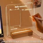 Anubhav Janni LED Drawing Board with Wood Base  Glowing Acrylic Message  Art Board with 6 Pens Perfect for Creative Room Décor Illuminated Messages  and Festival Gifts ( pack of 1 ) - Image 3