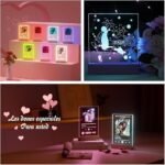 Anubhav Janni LED Drawing Board with Wood Base  Glowing Acrylic Message  Art Board with 6 Pens Perfect for Creative Room Décor Illuminated Messages  and Festival Gifts ( pack of 1 ) - Image 4