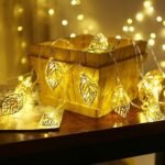 Anubhav Janni Leaf Light for Decoration - 14 LED 14ft Golden Metal String Light for Home Decorations Aesthetic Room Decor Lights Decorative Lights Led Lights for Decoration ( pack of 1 ) - Image 2