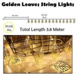 Anubhav Janni Leaf Light for Decoration - 14 LED 14ft Golden Metal String Light for Home Decorations Aesthetic Room Decor Lights Decorative Lights Led Lights for Decoration ( pack of 1 ) - Image 3