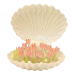 Anubhav Janni Tulip Lamp Flower Light for Home Decor LED Night Glass Artificial Shell Pearl Bedroom Romantic Decorative Table Gifting Room Ambience ( pack of 1 )