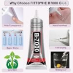Anubhav Janni B-7000 Multi-Purpose Glue Transparent Adhesive for Jewellery Mobile Phone Epoxy Resin Shoes Toys Bag Touch Screen Cell Phone Repair High Viscosity ( pack of 2 ) - Image 8