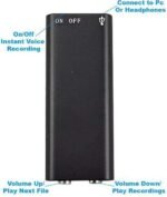Anubhav Janni Small Audio Recording Device Digital Voice Recorder Inbuilt Memory Size Clear Sound Up to 10 Feet 12 Hours Working Time Black Mini Super Long Storage Capacity ( pack of 1 ) - Image 2