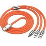 Anubhav Janni 3 in 1 Fast Charging Data Cable Portable Charger Cord with USB Type-C and Port for All Phones Type c Retractable Cable Home Cable Multi iPhone Micro USB Devices ( pack of 1 )