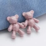 Anubhav Janni Cute Bear Snap Buckles Adorable and Functional Accessories Teddy Shape Design Detachable Jeans Button Adjustable Pins Waist Tightener Clip for Women Men (Pack of 2) - Image 2