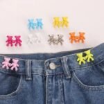Anubhav Janni Cute Bear Snap Buckles Adorable and Functional Accessories Teddy Shape Design Detachable Jeans Button Adjustable Pins Waist Tightener Clip for Women Men (Pack of 2) - Image 3