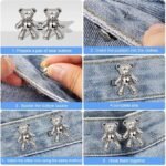 Anubhav Janni Cute Bear Snap Buckles Adorable and Functional Accessories Teddy Shape Design Detachable Jeans Button Adjustable Pins Waist Tightener Clip for Women Men (Pack of 2) - Image 7