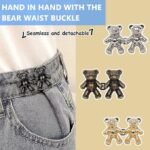 Anubhav Janni Cute Bear Snap Buckles Adorable and Functional Accessories Teddy Shape Design Detachable Jeans Button Adjustable Pins Waist Tightener Clip for Women Men (Pack of 2) - Image 9