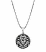 Anubhav Janni Hanuman Pendant With Chain For Men Women Stainless Steel Locket Necklace Spiritual Devotional Jewelry Silver Plated Chain with chain hanuman pendant  ( pack of 2 )